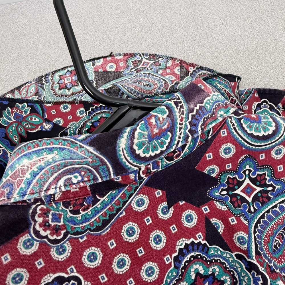 Wrangler Cowboy Cut Shirt Mens 16x35 Multicolor Paisley Western XLong Tails * - Picture 10 of 11